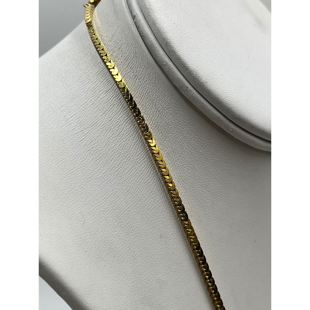 Givenchy Designer Vintage Herringbone Gold Plated Long chain 23" Necklace - Picture 3 of 16